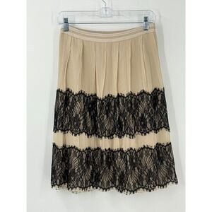 Vtg Romantic Goth Whimsigoth 100% Silk Lace Pleated Skirt Womens sz 16 y2k 90s